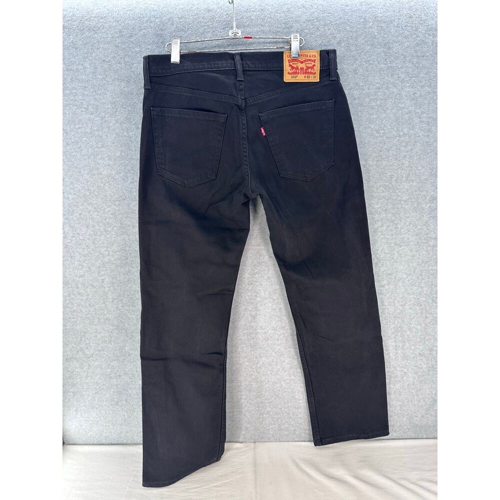 Levi Strauss Men's sz 32x32 Black 559 Mid Rise Cotton Stretch Straight Leg - Picture 2 of 11